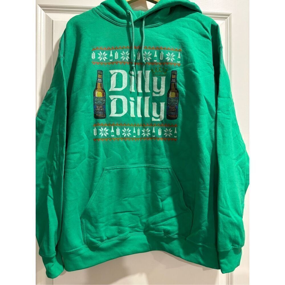 Dilly Dilly Bud Light Christmas Hoodie size Large